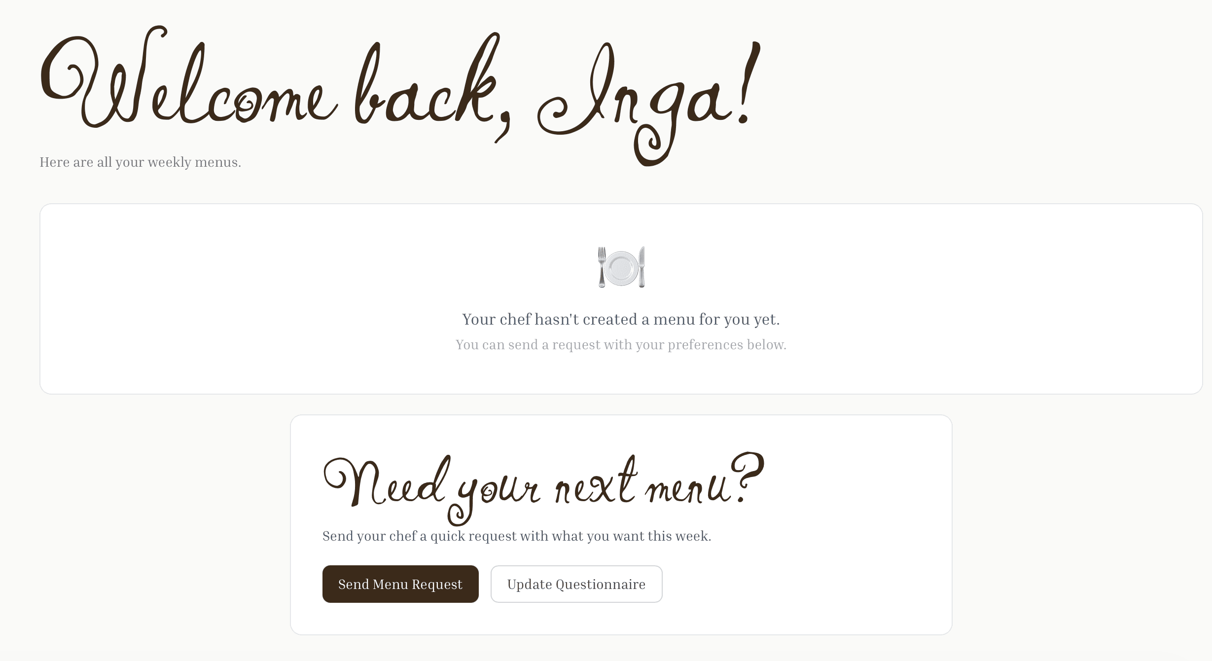 Client portal dashboard screenshot